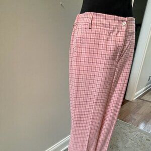 Ladies Pink Plaid Trousers